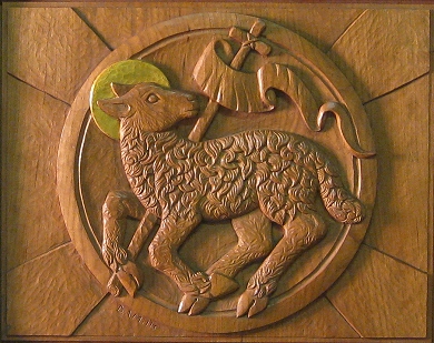 Lamb of God bas relief, hand-carved by Deborah A. Mills 2009